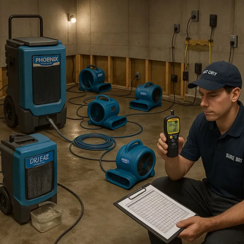 Structural Drying and Dehumidification process in Marysville, PA